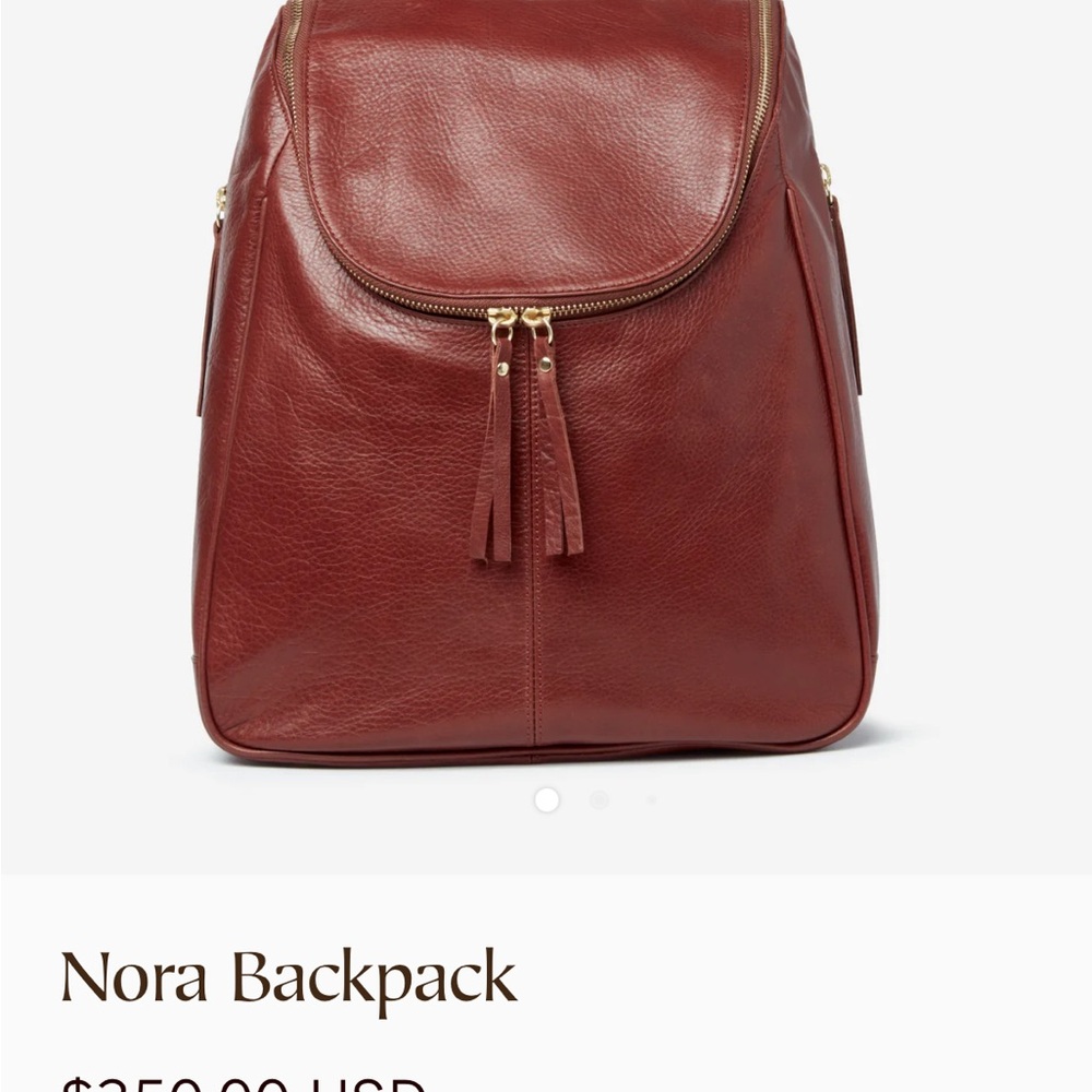 Red Leather Backpack Sleek Minimalist Design